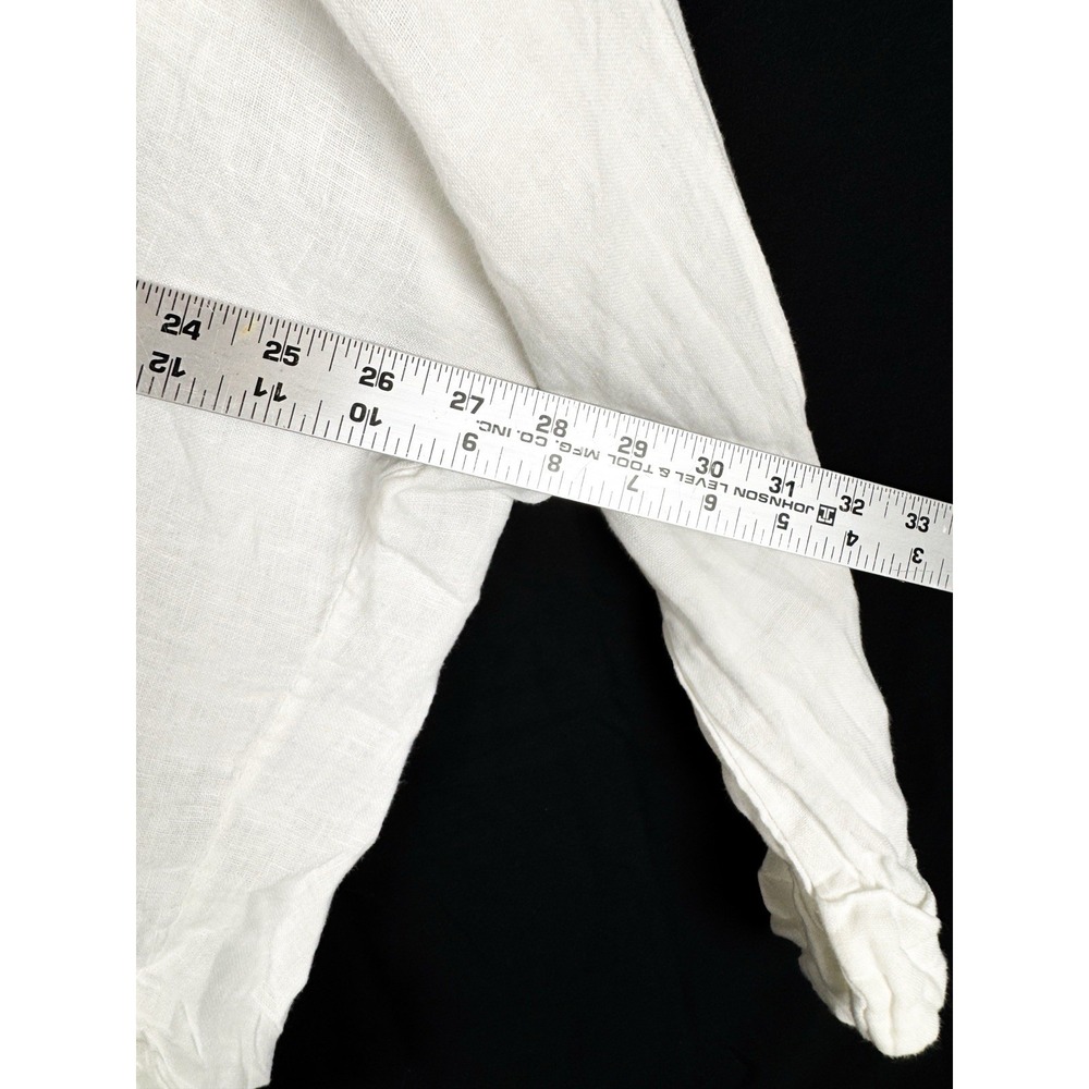 Belle France Shirt Sz S White Linen Button Front Italy Coastal Minimal Lagenlook - Picture 6 of 6